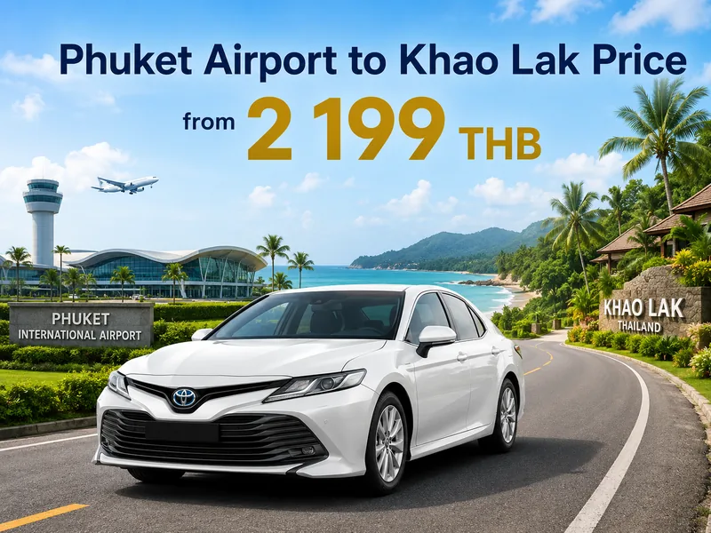 Fixed taxi prices by car type from Phuket airport to Khao Lak