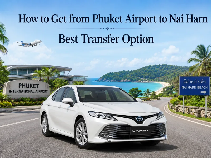 Ways to get from Phuket airport to Nai Harn Beach compared
