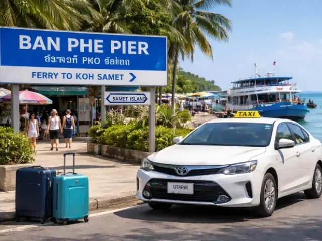 Taxi from Suvarnabhumi Airport to Ban Phe pier